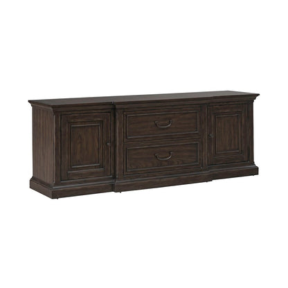 Paradise Valley 78 Inch Entertainment Console for Living Room - Saddle Brown