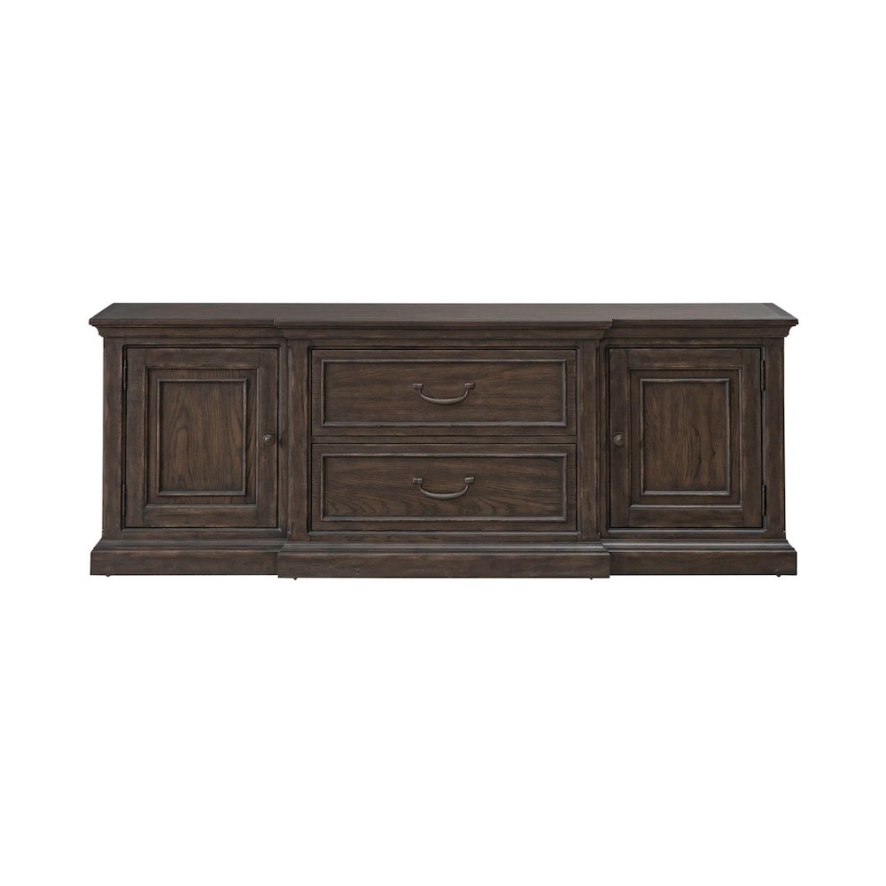 Paradise Valley 78 Inch Entertainment Console for Living Room - Saddle Brown