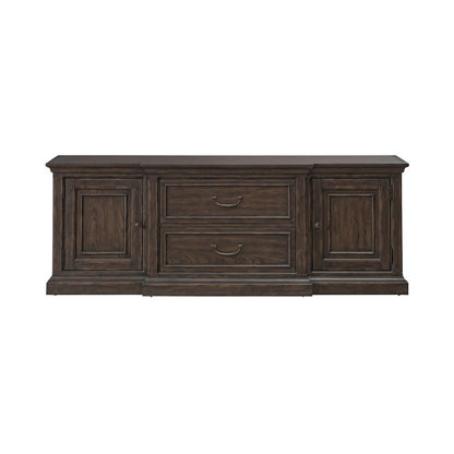 Paradise Valley 78 Inch Entertainment Console for Living Room - Saddle Brown