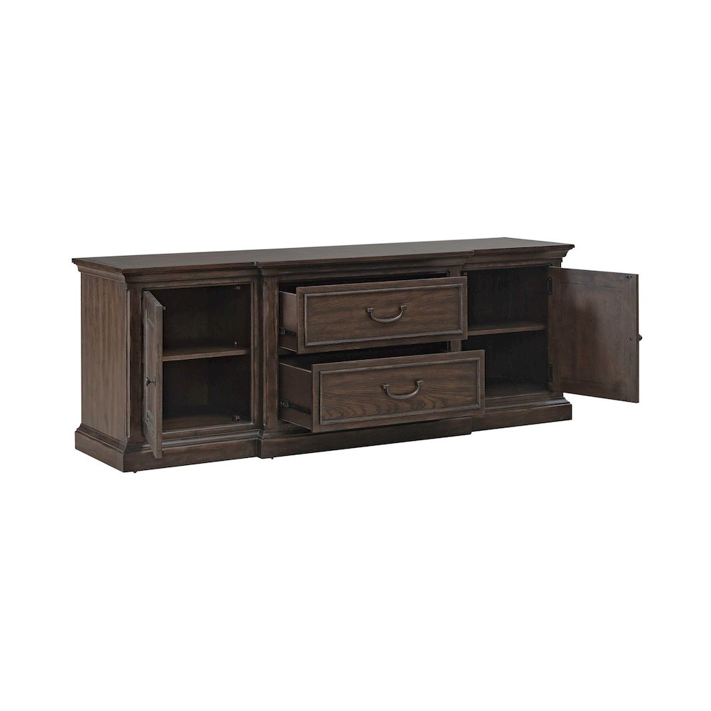 Paradise Valley 78 Inch Entertainment Console for Living Room - Saddle Brown