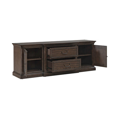 Paradise Valley 78 Inch Entertainment Console for Living Room - Saddle Brown