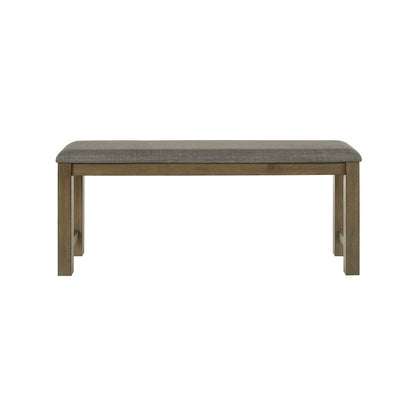 6 Piece Trestle Leaf Table Dining Room Set with 4 Side Chairs, Bench - Sandstone
