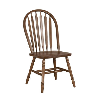 Solid Wood Windsor Dining Chairs, Spindle-Back Cottage Kitchen Seats, Set of 2