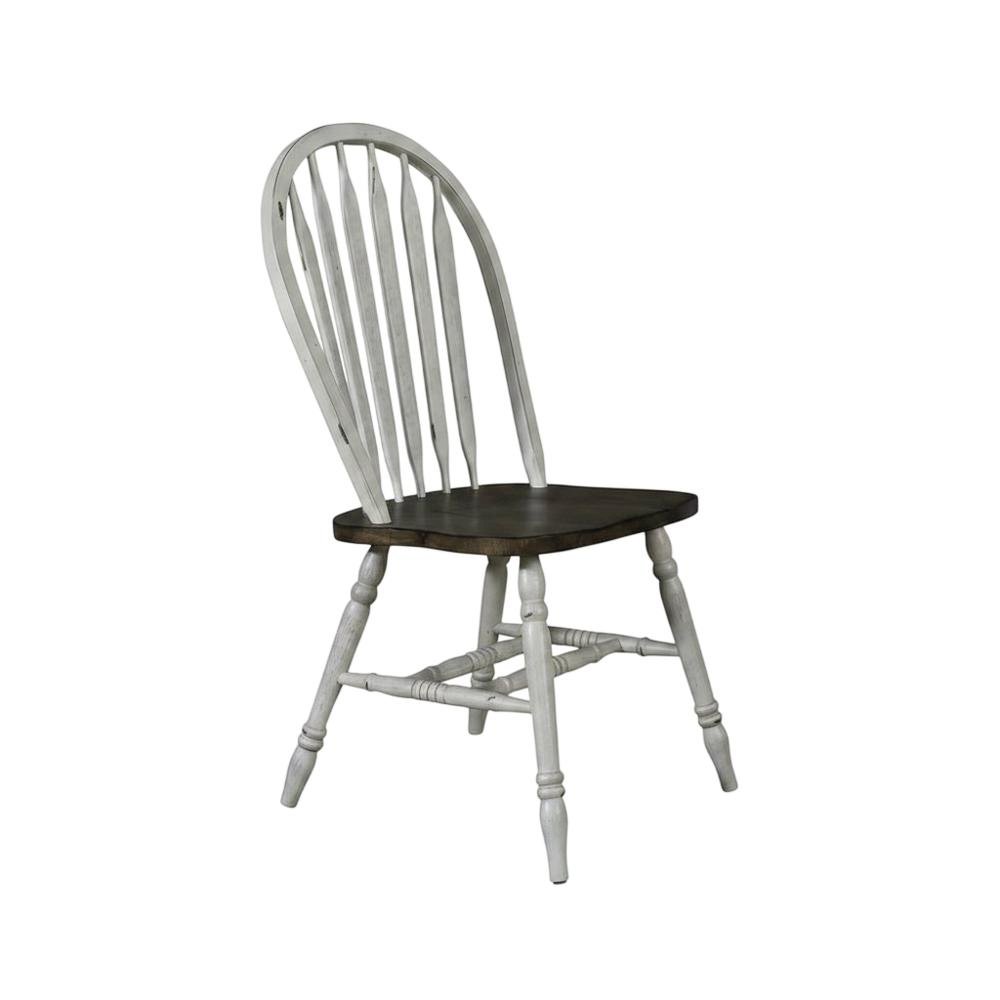 Rubberwood Solid Windsor Dining Chair, Kitchen Side Chair Set, Set of 2