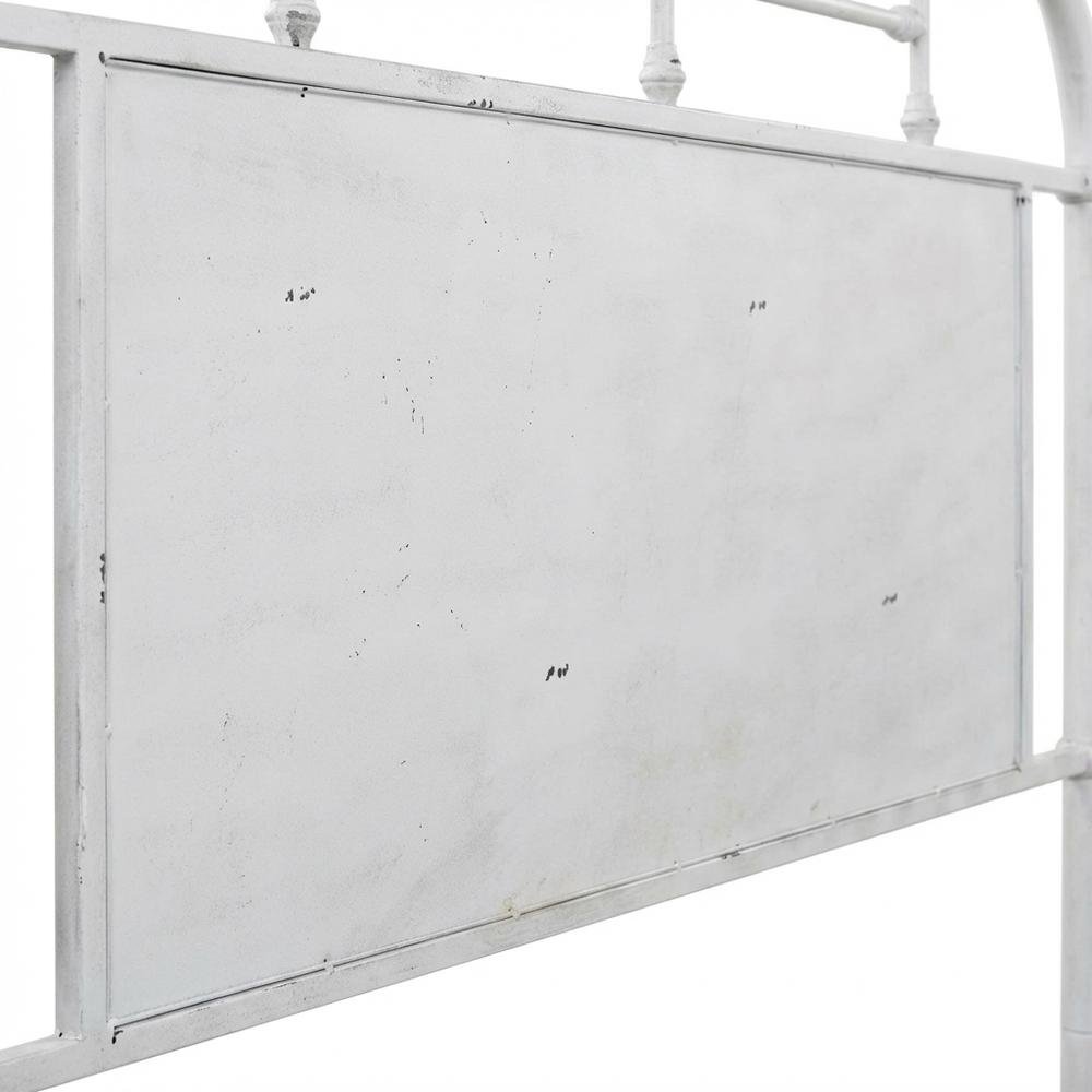 Queen Distressed Metal Headboard with Vintage Design and Durable Metal Tubing