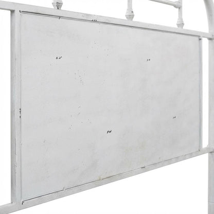 Queen Distressed Metal Headboard with Vintage Design and Durable Metal Tubing