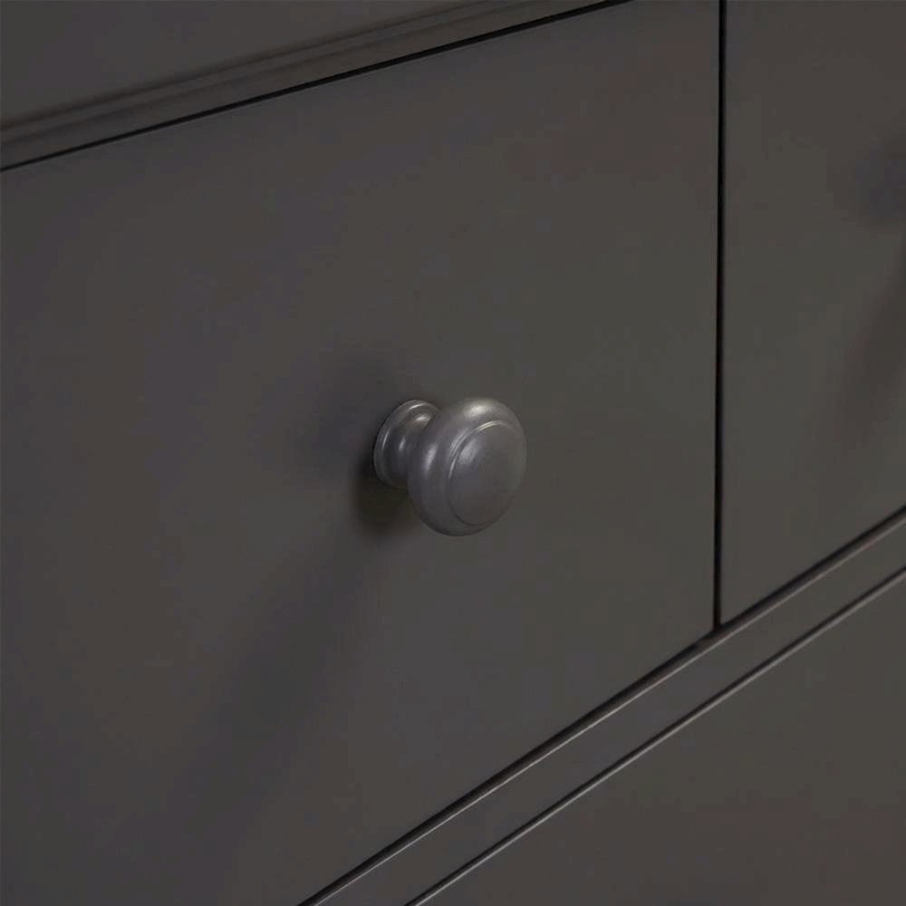 Dark Gray Nightstand with Melamine & Rubberwood Frame for Cozy Bedroom