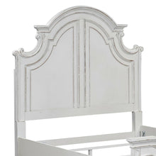 Antique White, Weathered Bark King Headboard, Solid Wood Frame, European Design