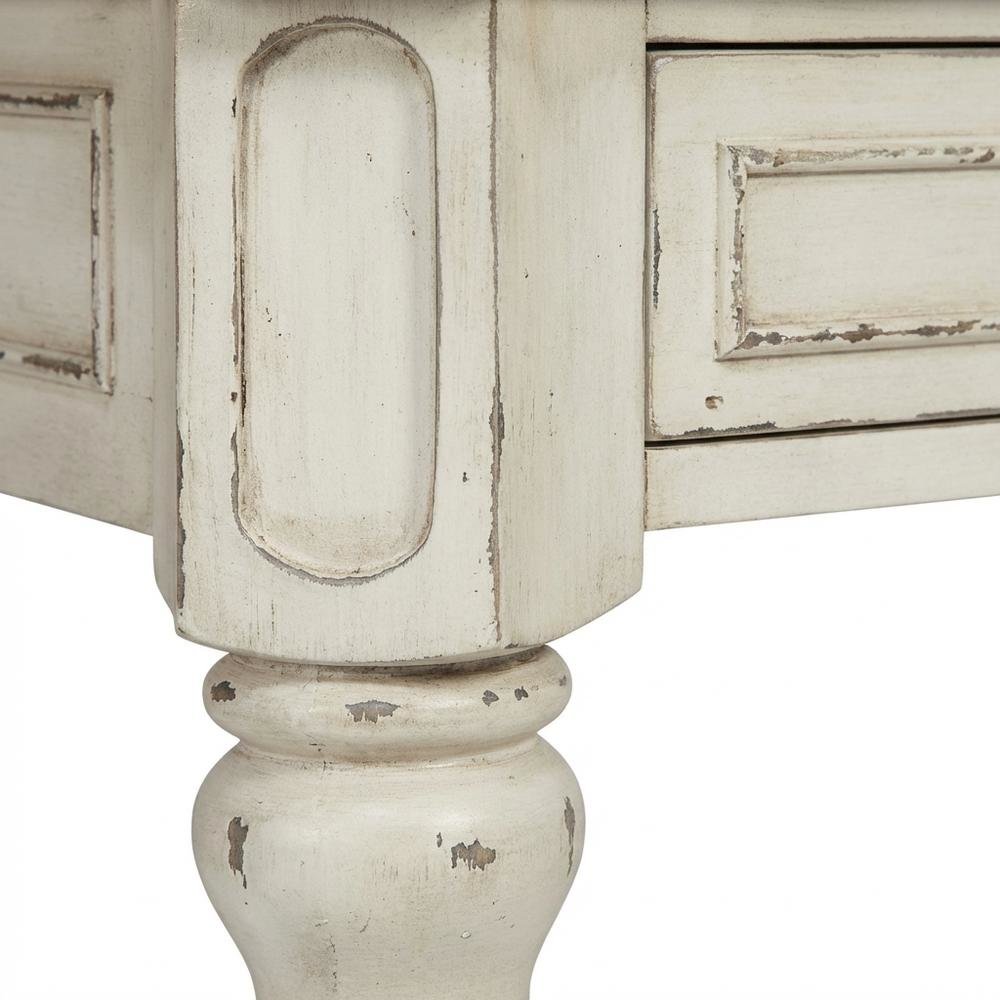 Antique White Writing Desk With Rubberwood And Oak Veneers For Home Office
