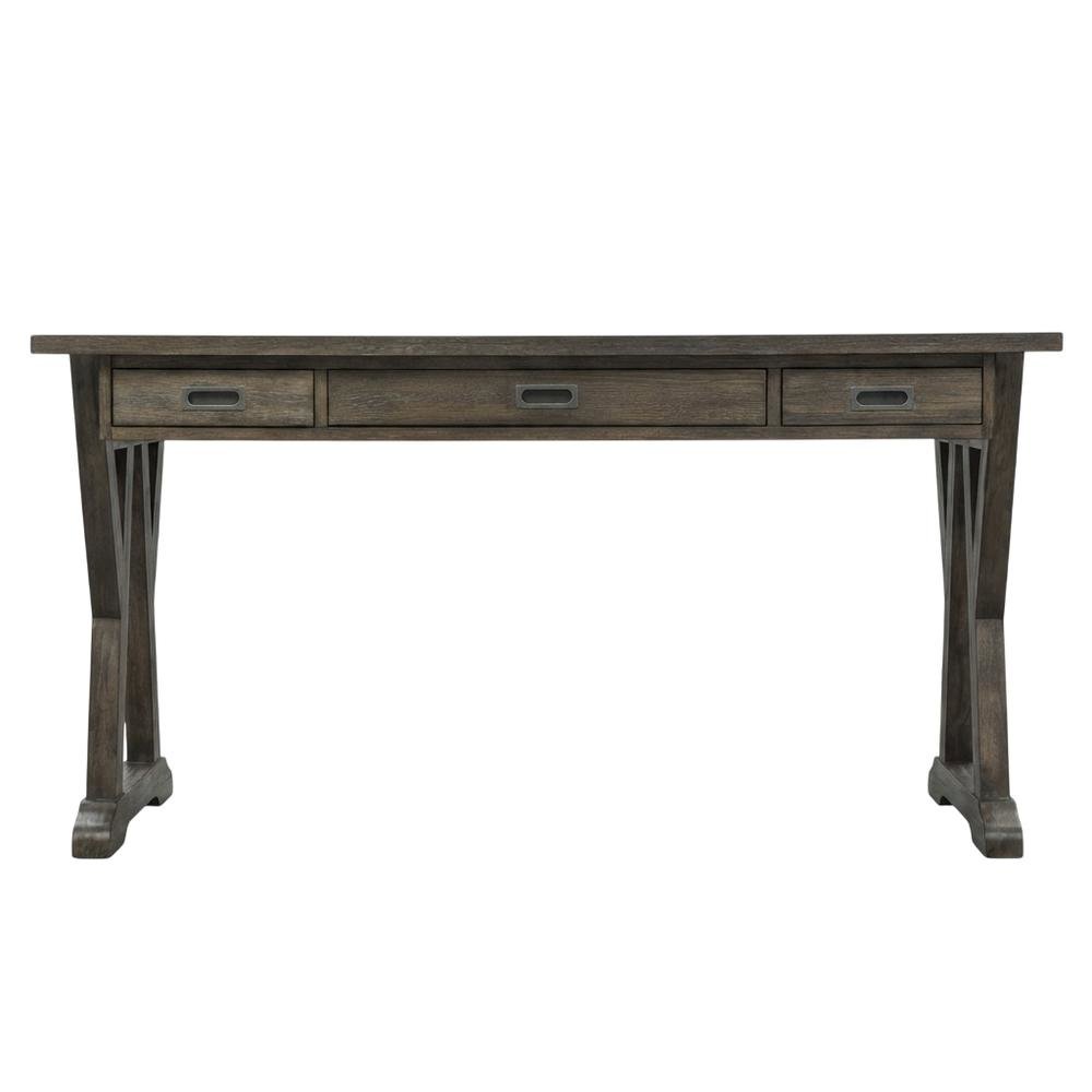 Rustic Saddle 3-Piece Computer Desk Set - Transitional Design, Solid Wood