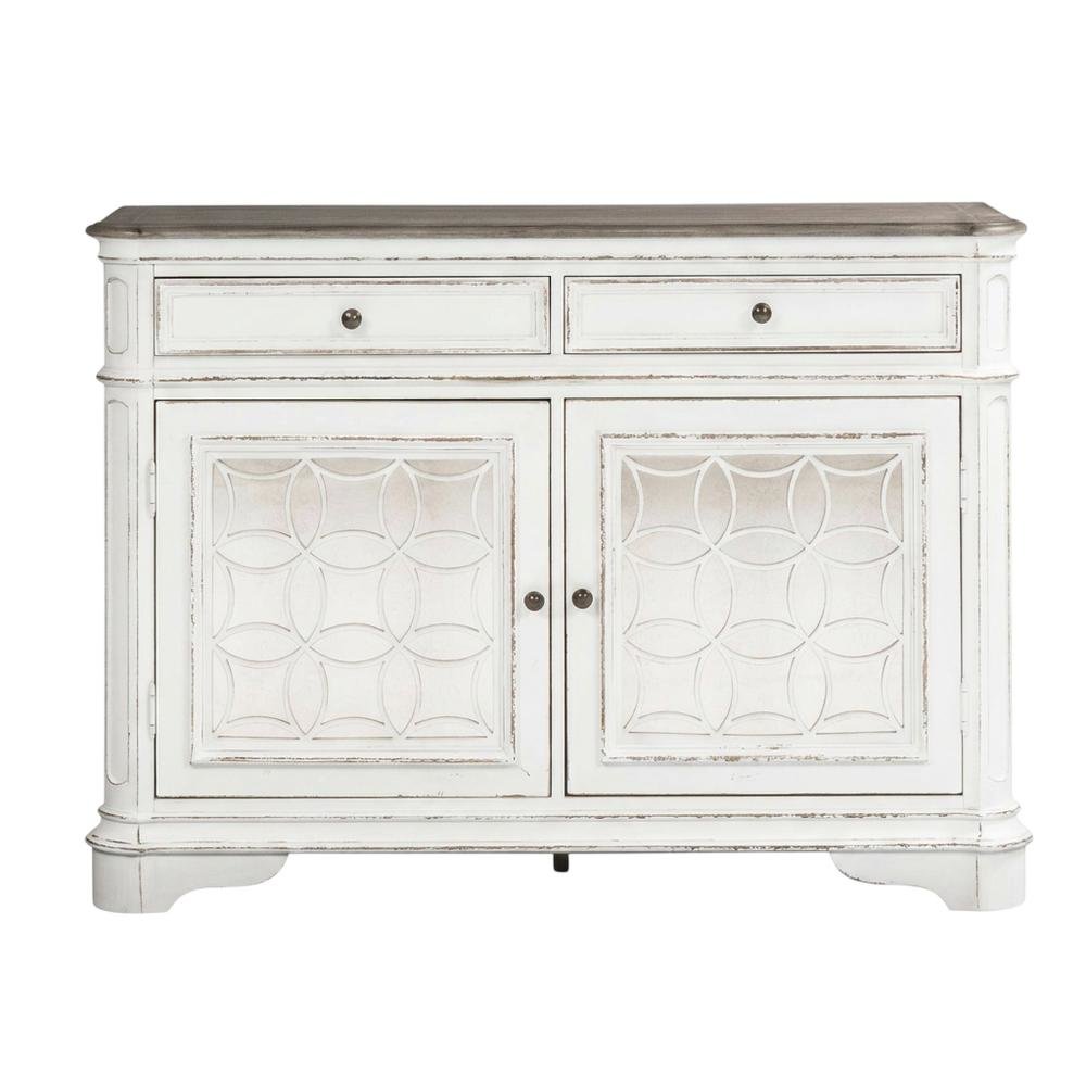 Solid Wood Buffet Cabinet with Storage, Sideboard for Dining Room, White