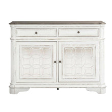 Solid Wood Buffet Cabinet with Storage, Sideboard for Dining Room, White