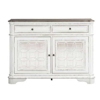 Solid Wood Buffet Cabinet with Storage, Sideboard for Dining Room, White