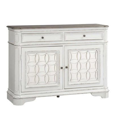Solid Wood Buffet Cabinet with Storage, Sideboard for Dining Room, White