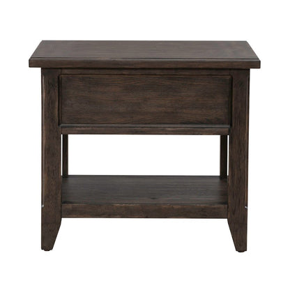 3 Pc Living Room Set - Lift Top Cocktail Table, 2 End Tables - Brown Oak Wood