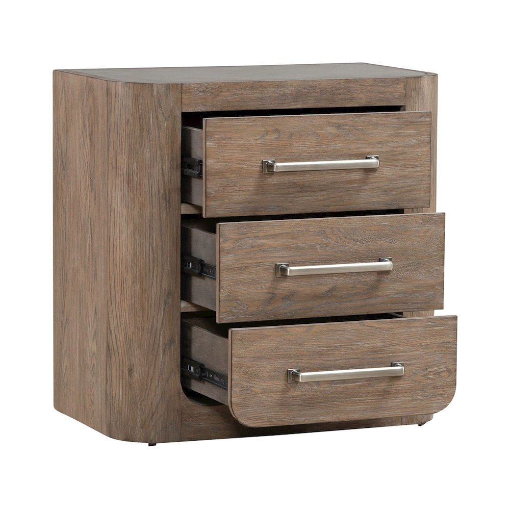 Queen Shelter Bed, Dresser & Mirror, Night Stand Bedroom Set - Burnished Clay