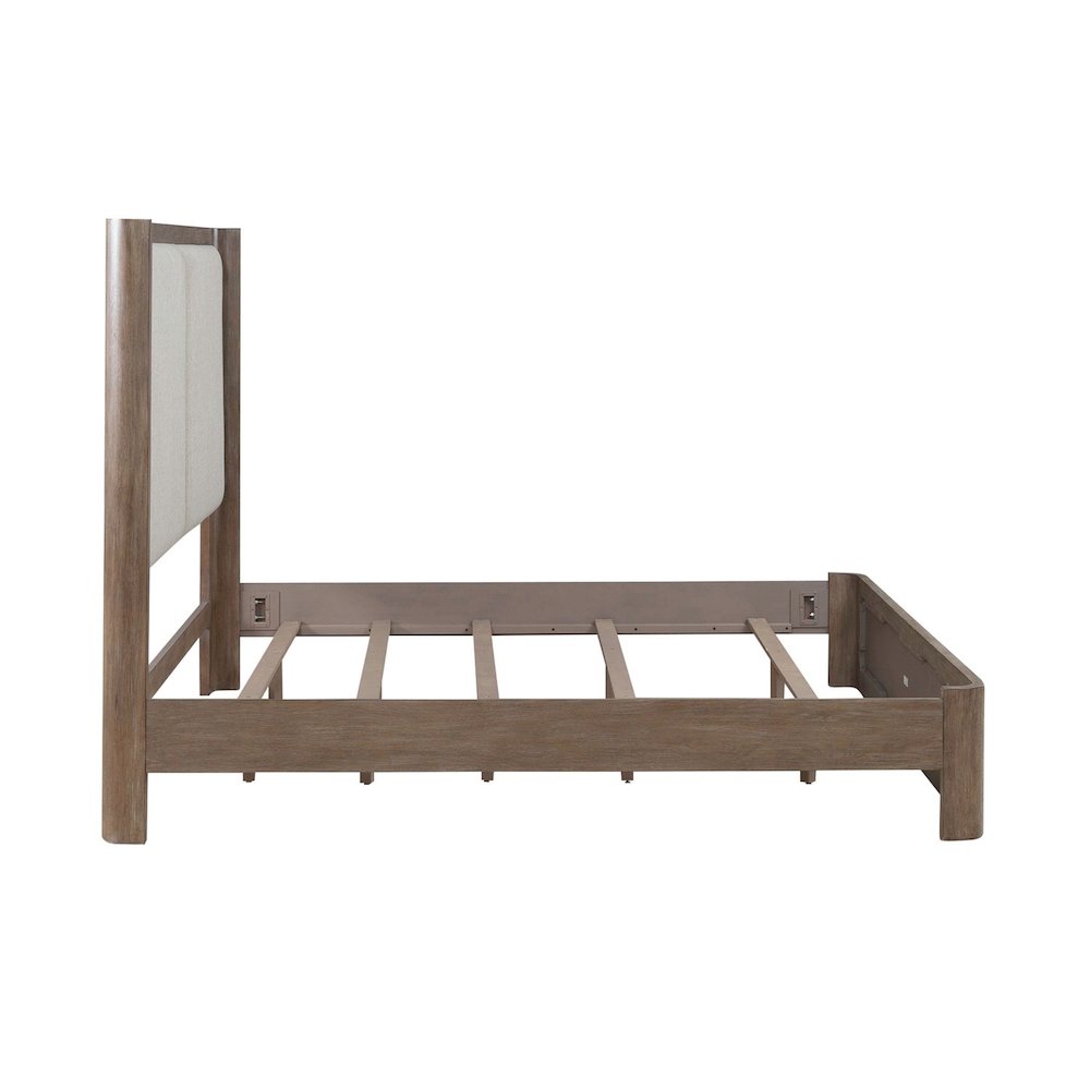 South Bend Queen Upholstered Shelter Bed Contemporary  - Burnished Clay