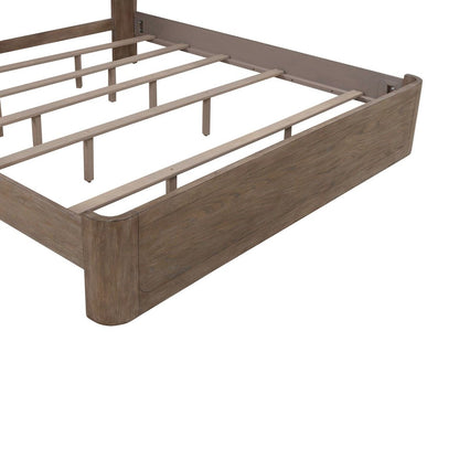 South Bend Queen Upholstered Shelter Bed Contemporary  - Burnished Clay