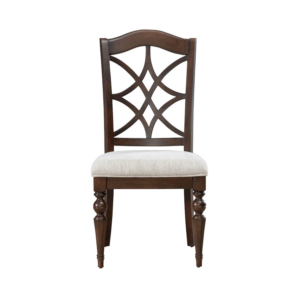 Arden Road 7 Piece Dining Trestle Table Set - 6 Splat Back Side Chairs