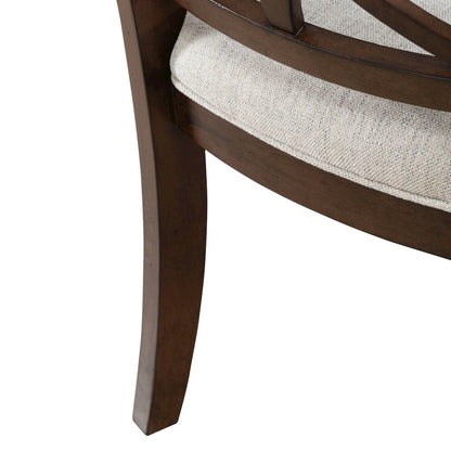 Arden Road 7 Piece Dining Trestle Table Set - 6 Splat Back Side Chairs