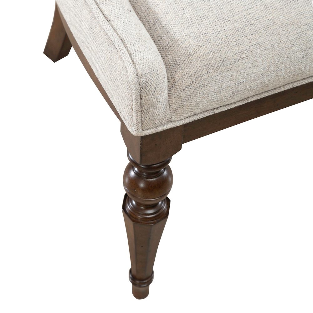 Arden Road Opt 7 Piece Trestle Table Set - 6 Upholstered Chairs - Satin Cherry