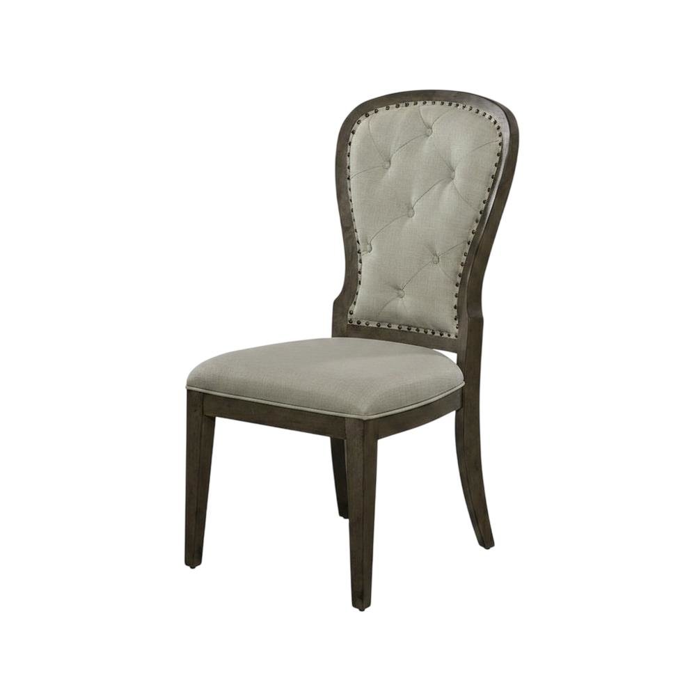 Upholstered Button-Tufted Back Dining Chairs, Set of 2
