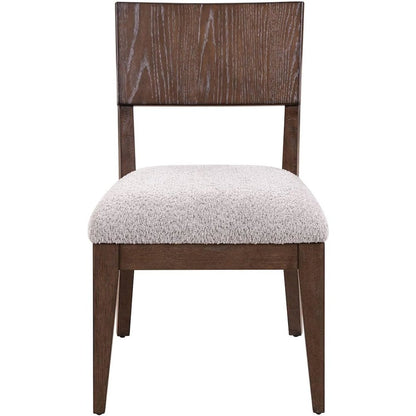 7 Piece Rectangular Table Dining Set with 6 Upholstered Chairs - Satin Espresso