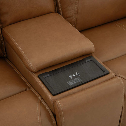 Power Recline Sofa, Loveseat & Recliner - York Butternut Leather