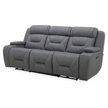 Power Recline Sofa, Loveseat & Recliner - Aline Blue Gray Leather