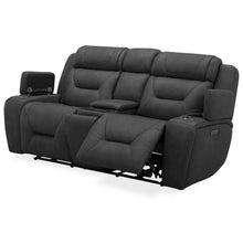 Power Recline Sofa, Loveseat & Recliner with Charging Ports - Aline Coal Leather