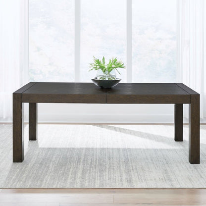 7 Piece Rectangular Table Dining Set with 6 Upholstered Chairs - Satin Espresso