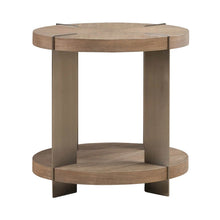 3 Piece Set - Oval Cocktail Table, 2 End Tables - Sandstone & Satin Nickel