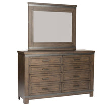 King Panel Bed, Dresser & Mirror, Chest, Night Stand - Rock Beaten Brown