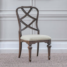 Providence Park 7 Piece Trestle Table Set with 6 Wood Back Chairs -Chateau Brown