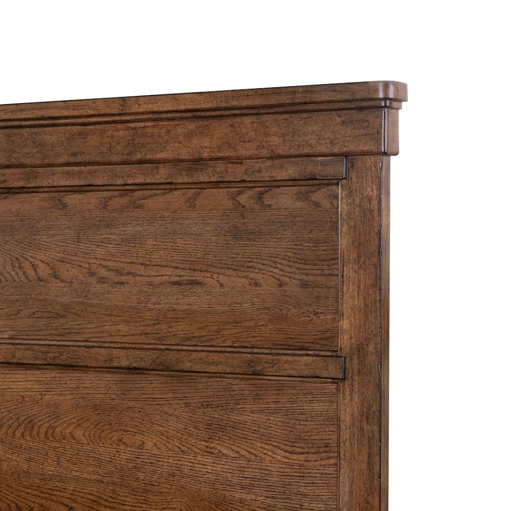Queen Panel Bed, Dresser & Mirror, Chest, Night Stand Bedroom Set - Amber Brown