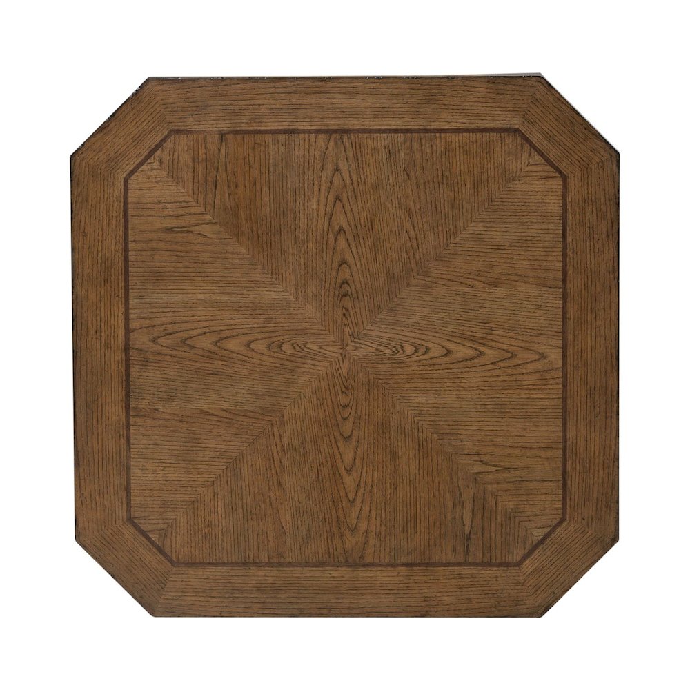 3 Piece Set - Octagonal Cocktail Table, 2 Octagonal End Tables - Amber Brown Oak