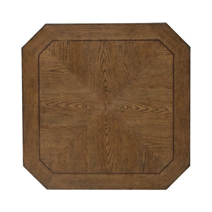 3 Piece Set - Octagonal Cocktail Table, 2 Octagonal End Tables - Amber Brown Oak