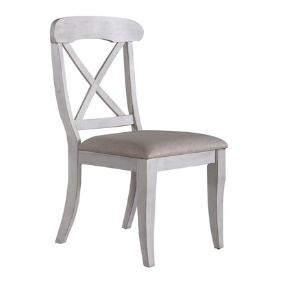 Ocean Isle Upholstered X Back Side Chairs - Set of 2 Seating - Antique White