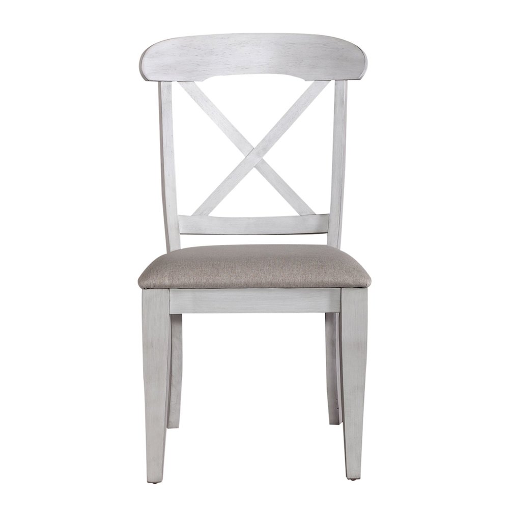 Ocean Isle Upholstered X Back Side Chairs - Set of 2 Seating - Antique White