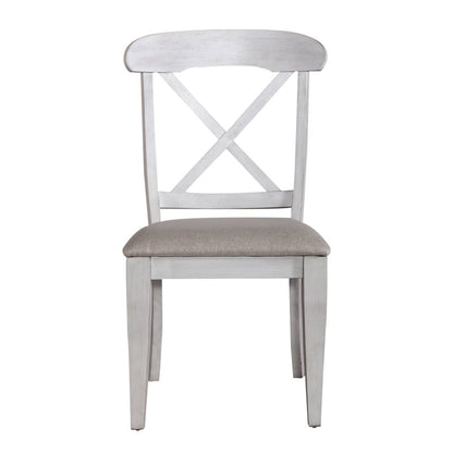 Ocean Isle Upholstered X Back Side Chairs - Set of 2 Seating - Antique White