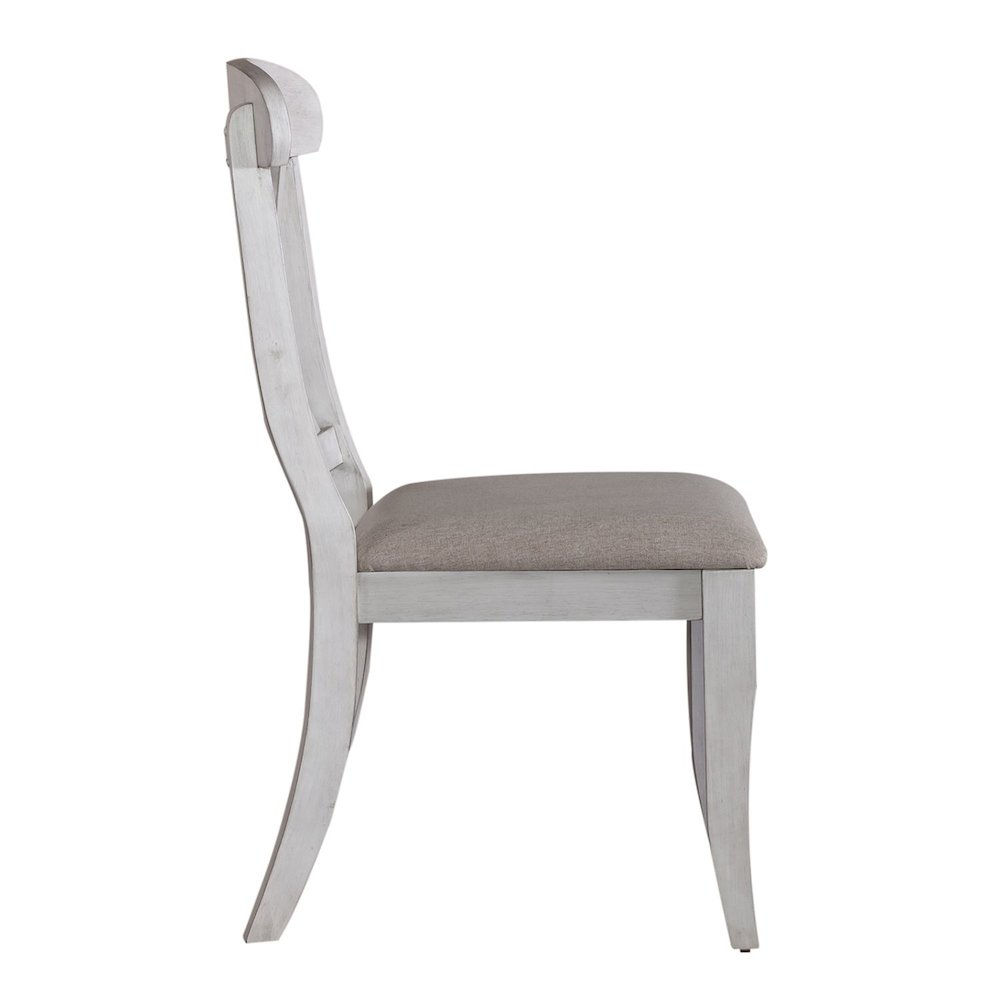 Ocean Isle Upholstered X Back Side Chairs - Set of 2 Seating - Antique White