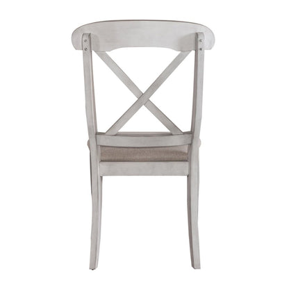Ocean Isle Upholstered X Back Side Chairs - Set of 2 Seating - Antique White