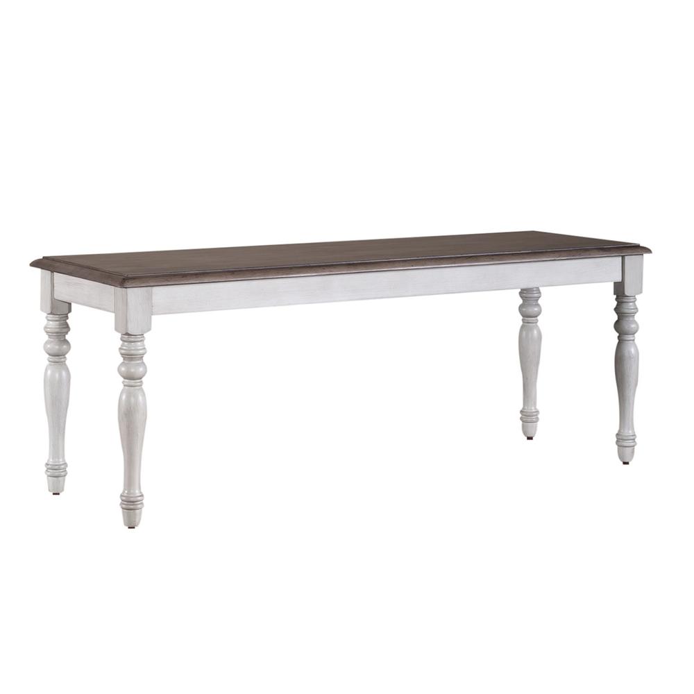Ocean Isle Bench (RTA) in Antique White w/ Weathered Pine