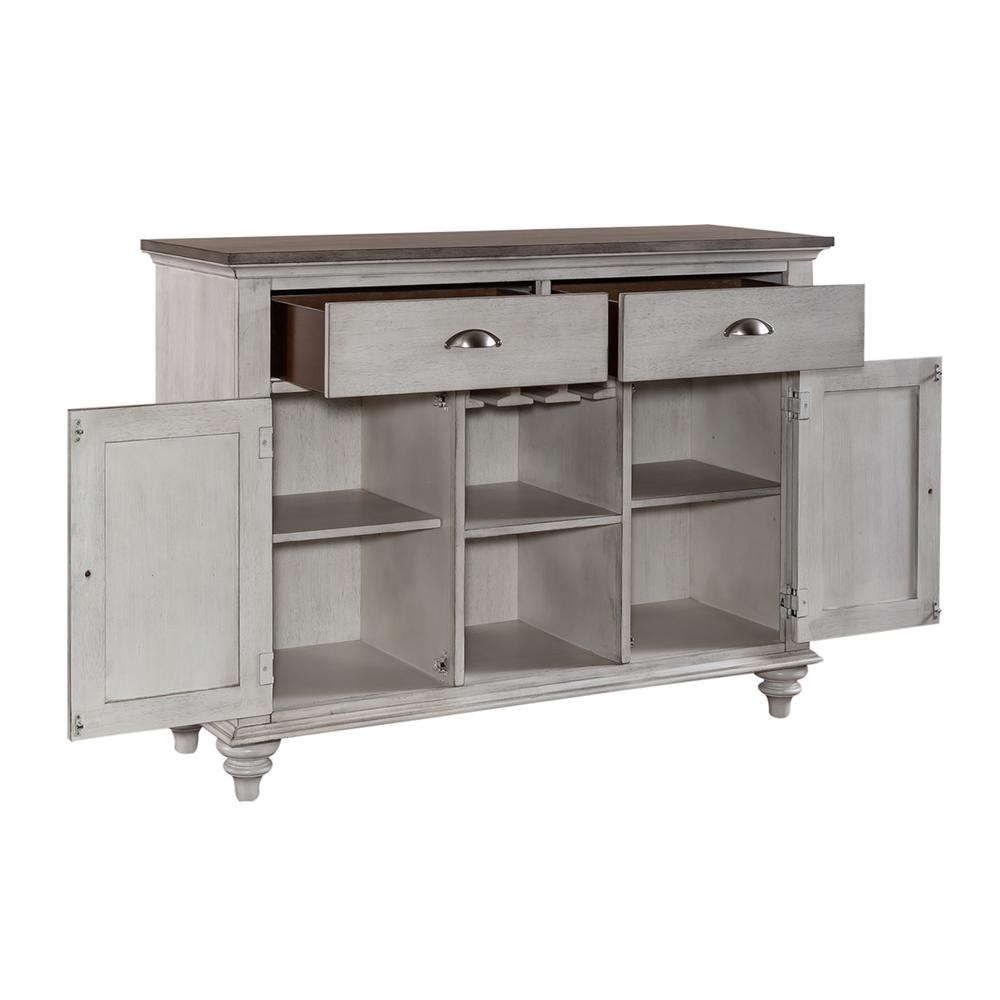 Ocean Isle Buffet in Antique White w/ Weathered Pine