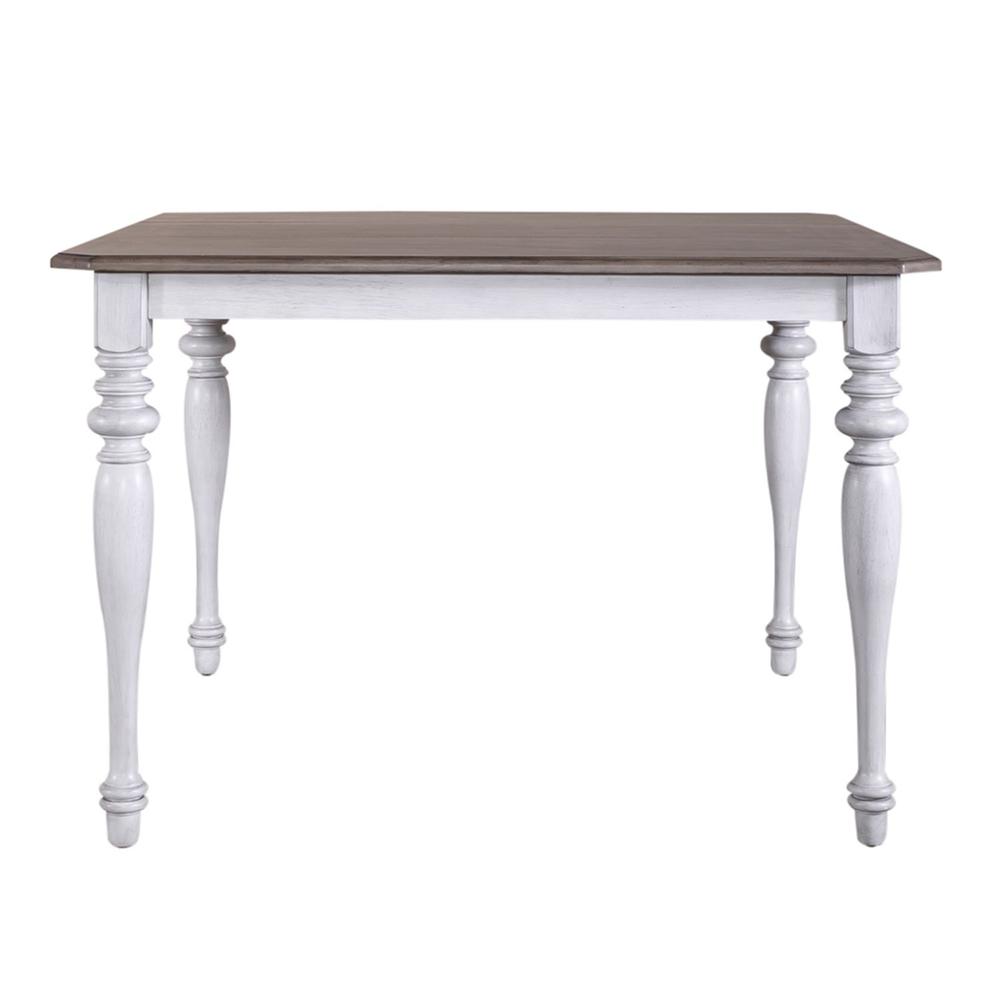 Ocean Isle Gathering Table in Antique White w/ Weathered Pine