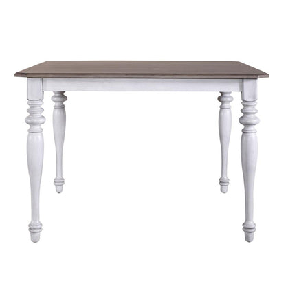 Ocean Isle Gathering Table in Antique White w/ Weathered Pine