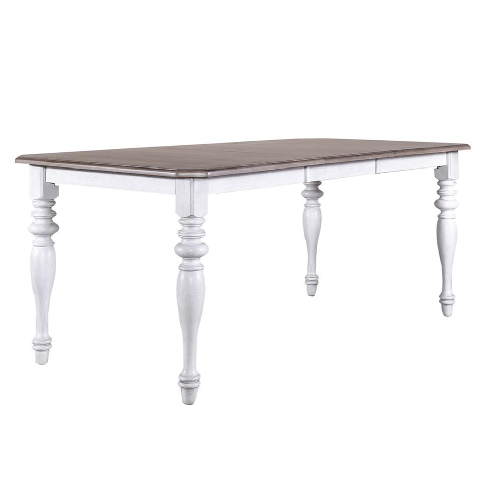 Ocean Isle Rectangular Leg Table in Antique White w/ Weathered Pine