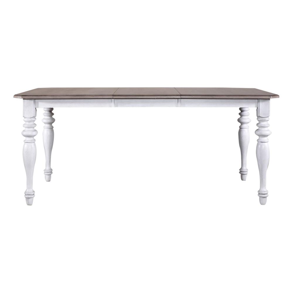 Ocean Isle Rectangular Leg Table in Antique White w/ Weathered Pine