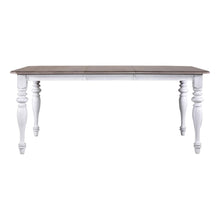 Ocean Isle Rectangular Leg Table in Antique White w/ Weathered Pine