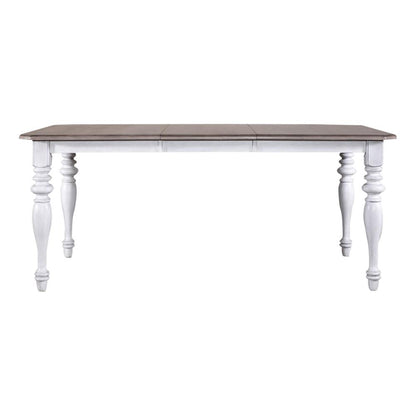 Ocean Isle Rectangular Leg Table in Antique White w/ Weathered Pine
